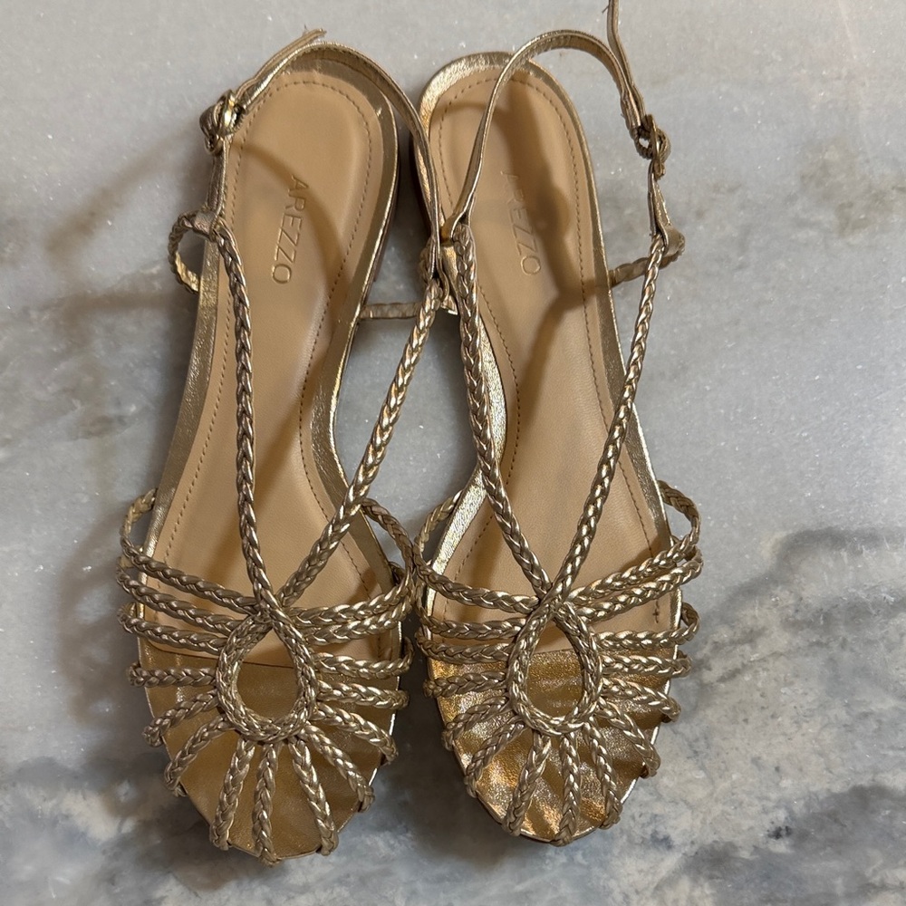 Arezzo Paola Women's Gold Braided Sandals